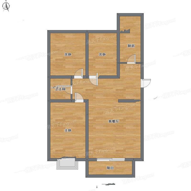 房山星河苑3室1厅0卫123㎡户型图