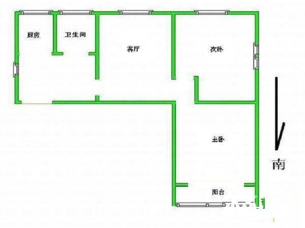 劲松南路小区3室1厅1卫100㎡户型图