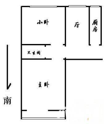 邮科社区2室1厅1卫60㎡户型图