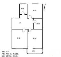 邮科社区3室1厅1卫81㎡户型图