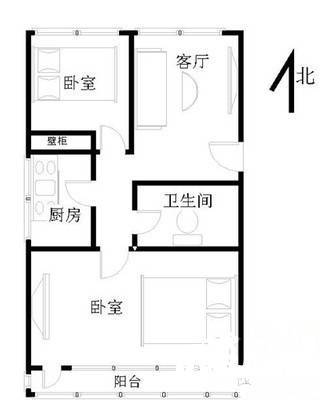 邮科社区2室1厅1卫60㎡户型图