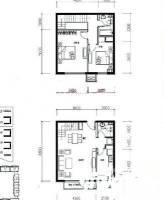 观筑庭园公寓2室2厅2卫110㎡户型图