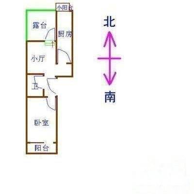 青塔秀园1室1厅1卫54㎡户型图