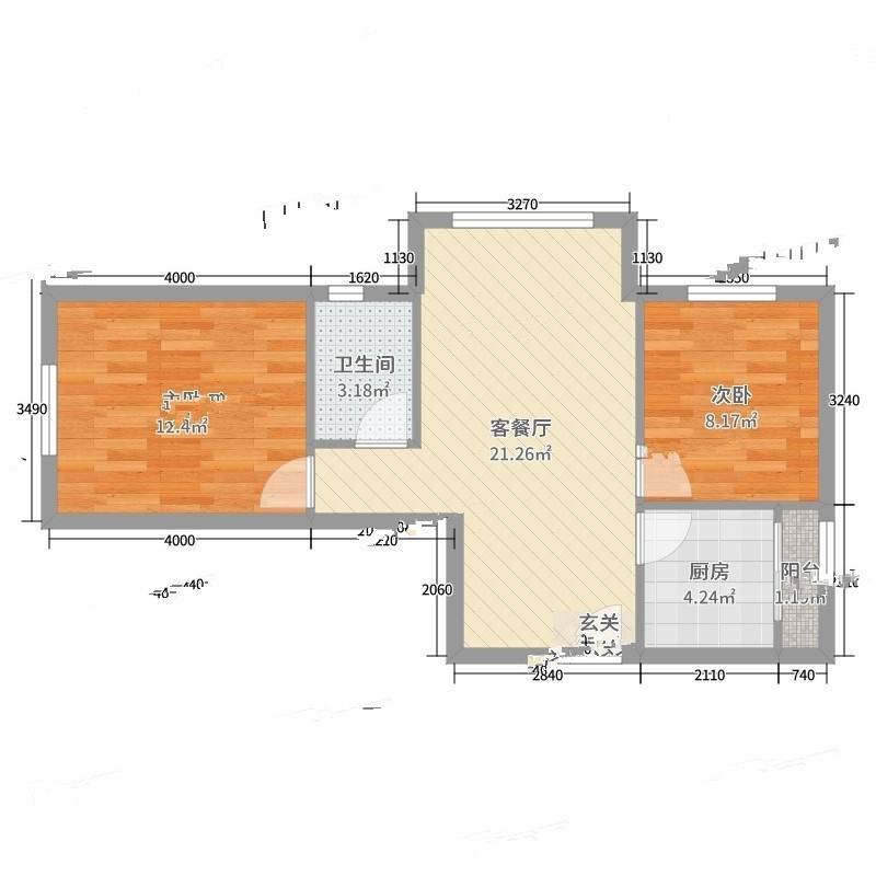 北辰福第2室0厅0卫63㎡户型图