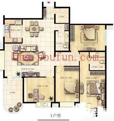 新街坊3室2厅2卫165.3㎡户型图