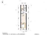 甜水园北里1室1厅1卫52.4㎡户型图