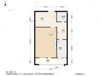 甜水园北里1室1厅1卫55.3㎡户型图