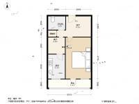 甜水园北里1室1厅1卫57㎡户型图