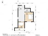 甜水园北里2室1厅1卫57.3㎡户型图