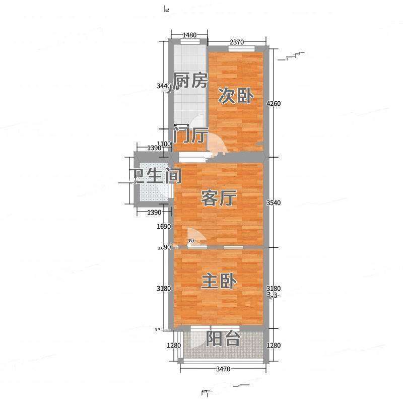 惠新西里2室0厅0卫53㎡户型图