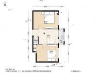 团结湖中路北一条2室1厅1卫55.3㎡户型图