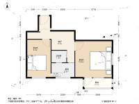 双柳树头条2室1厅1卫54.1㎡户型图