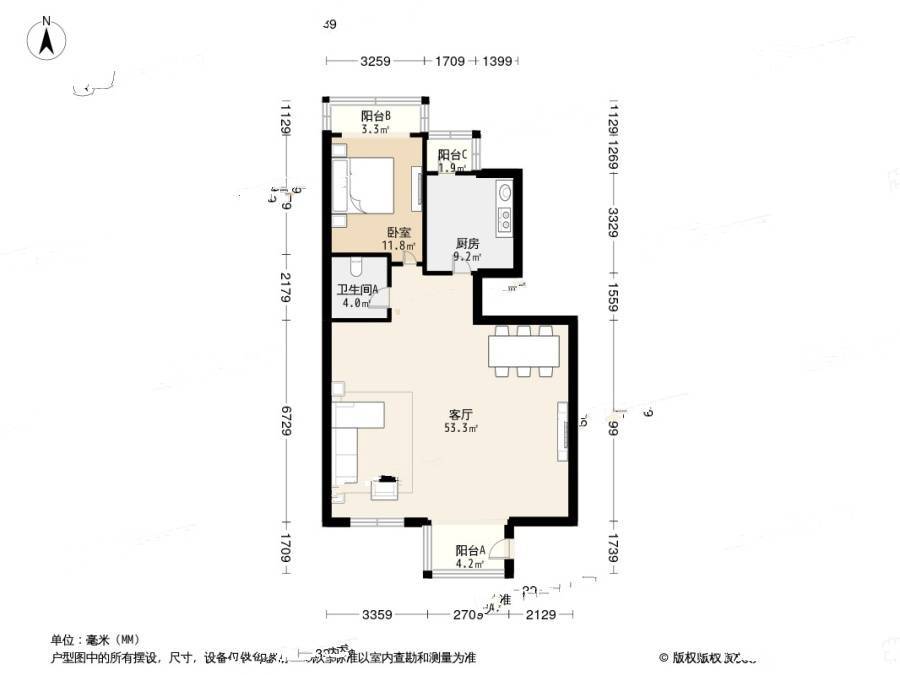 安立花园1室1厅1卫127㎡户型图