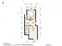 学士居1室1厅1卫58.2㎡户型图