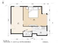 百子湾路小区1室1厅1卫47㎡户型图