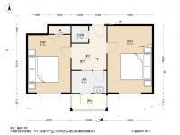 甘露园东里2室1厅1卫55.4㎡户型图