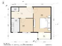甘露园西里2室1厅1卫43.6㎡户型图