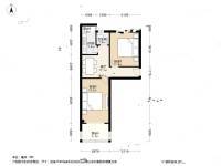 金蝉北里21号院2室1厅1卫59.4㎡户型图