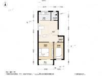 金蝉北里21号院2室1厅1卫58.8㎡户型图