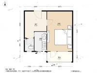 玉泉西路1室1厅1卫42㎡户型图