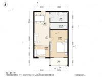 赵山社区2室1厅1卫64㎡户型图