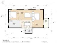 明光村3室1厅1卫68㎡户型图