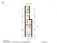 安装宿舍2室1厅1卫56.1㎡户型图