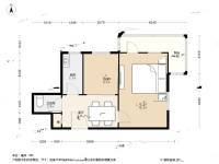 安装宿舍2室1厅1卫57.4㎡户型图