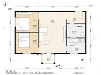 甘家口8号院2室1厅1卫64.8㎡户型图