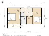 王庄路27号院3室1厅1卫57.4㎡户型图