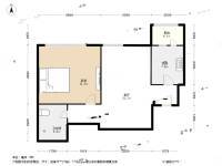 北京人家1室1厅1卫56㎡户型图