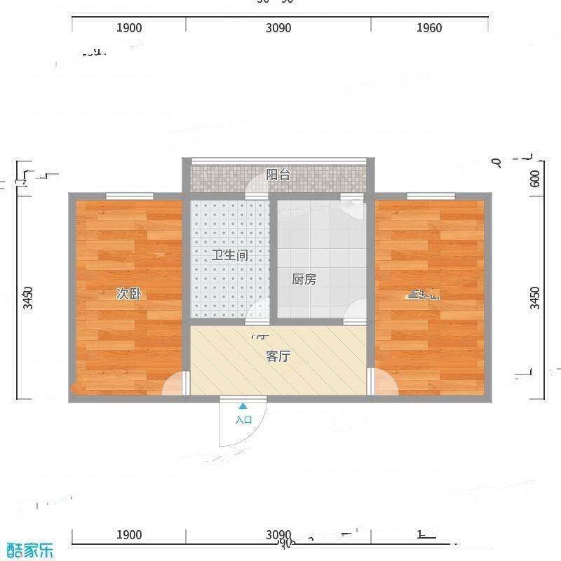 红华小区2室0厅0卫32㎡户型图