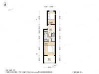 玉带河西街2室1厅1卫57.5㎡户型图