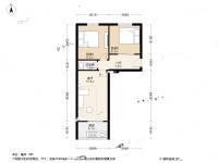 玉带河西街2室1厅1卫56.6㎡户型图
