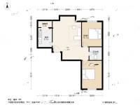 聚通嘉园二期国展公馆2室1厅1卫84㎡户型图