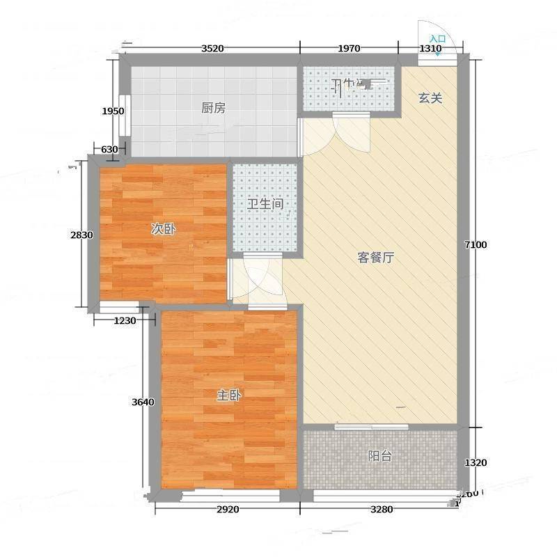 北潞芳家园2室0厅0卫72㎡户型图