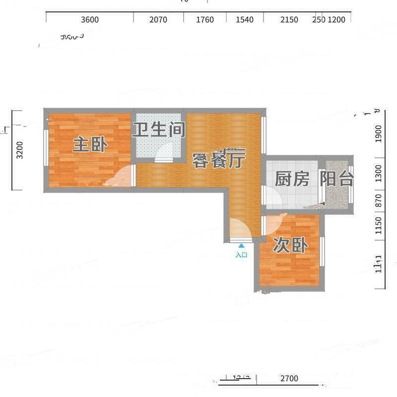 东风东里2室0厅0卫51㎡户型图