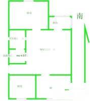 华北路小区2室1厅1卫70㎡户型图