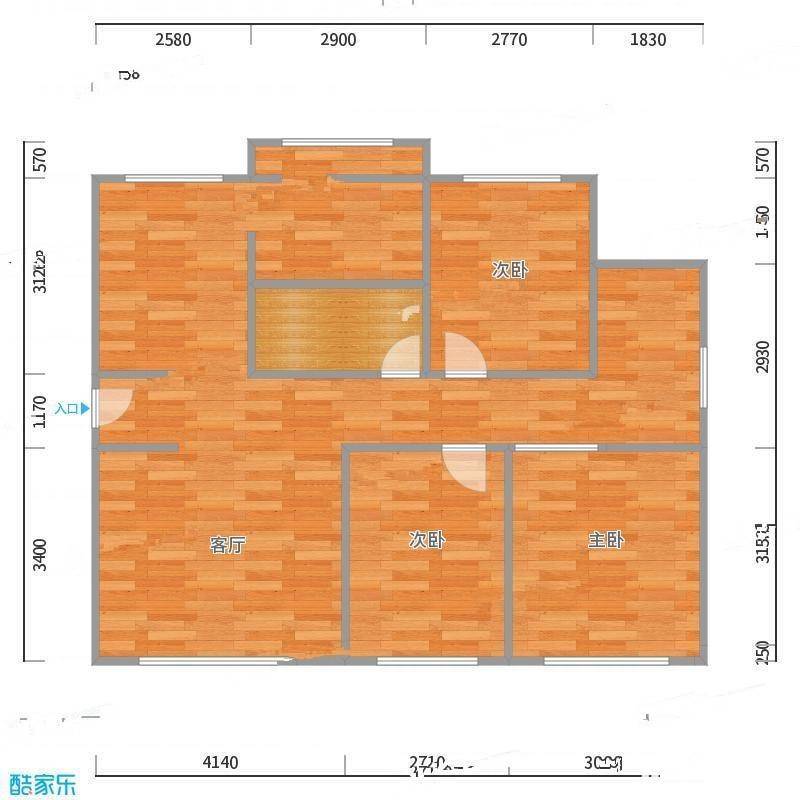 金果林3室0厅0卫96㎡户型图