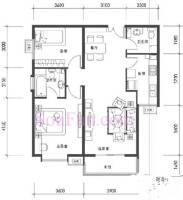 世纪东方城2室2厅2卫103㎡户型图