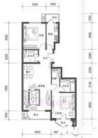 世纪东方城2室2厅2卫106.1㎡户型图