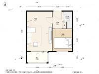 三里河一区1室1厅1卫35.9㎡户型图