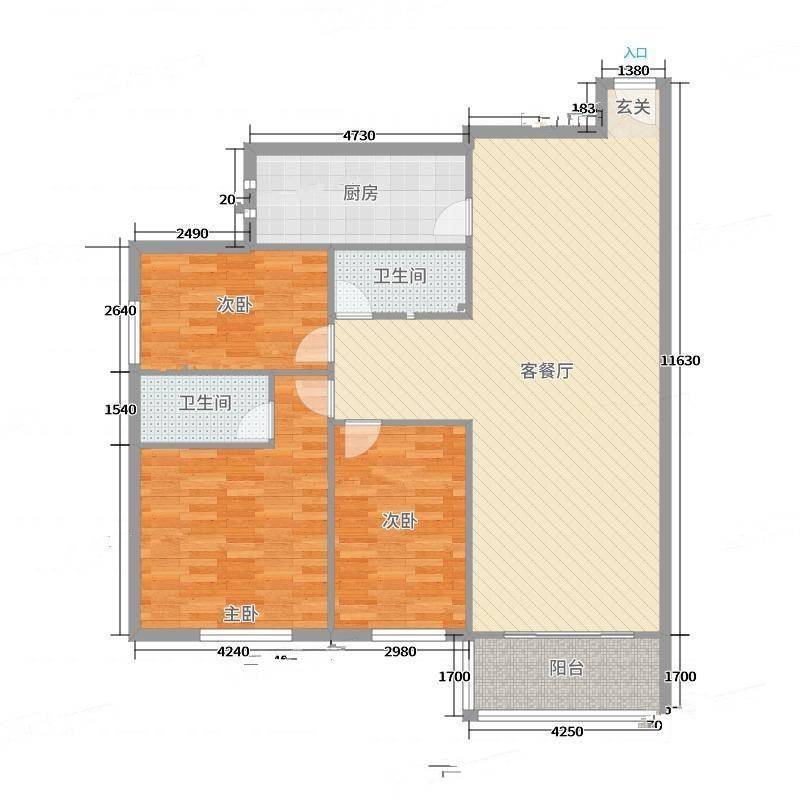 北苑家园清友园3室0厅0卫140㎡户型图