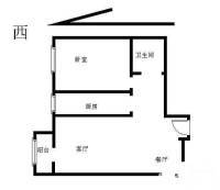 中信城三期1室1厅1卫72㎡户型图