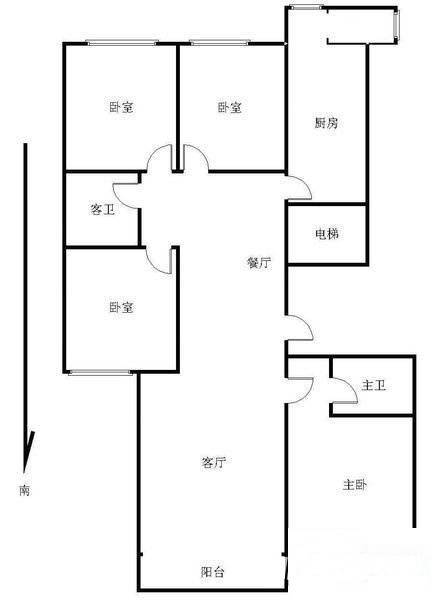 中信城三期4室2厅2卫178㎡户型图