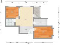 中信城三期2室2厅2卫91㎡户型图