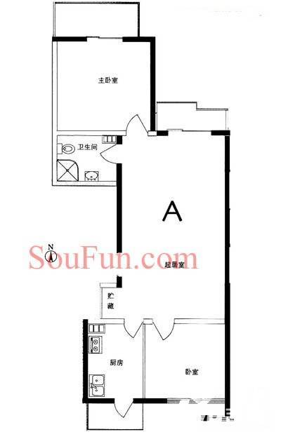 兴隆家园2室1厅1卫113.9㎡户型图