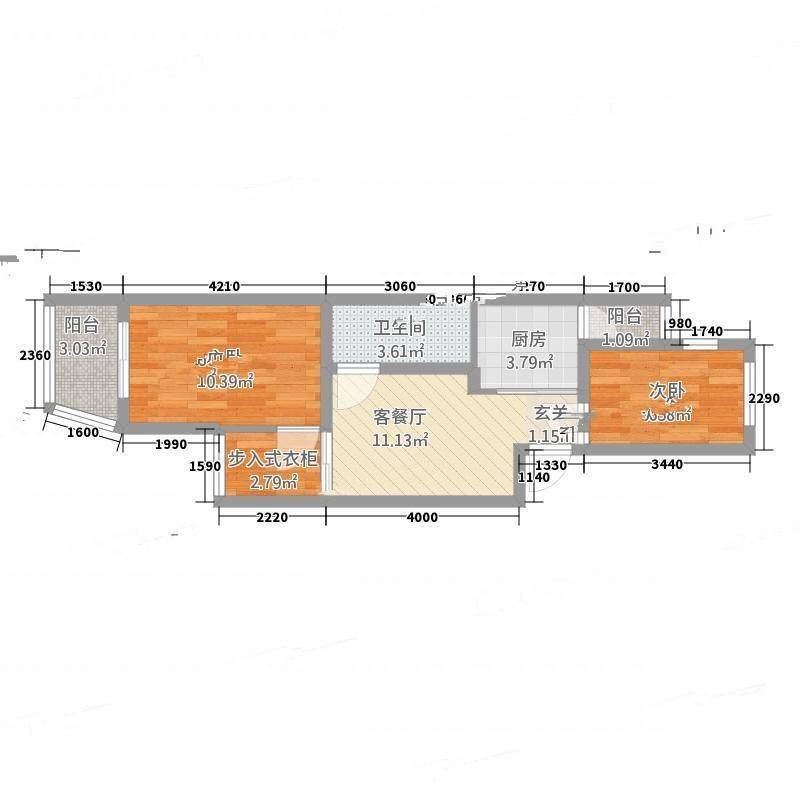 平原里2室0厅0卫64㎡户型图