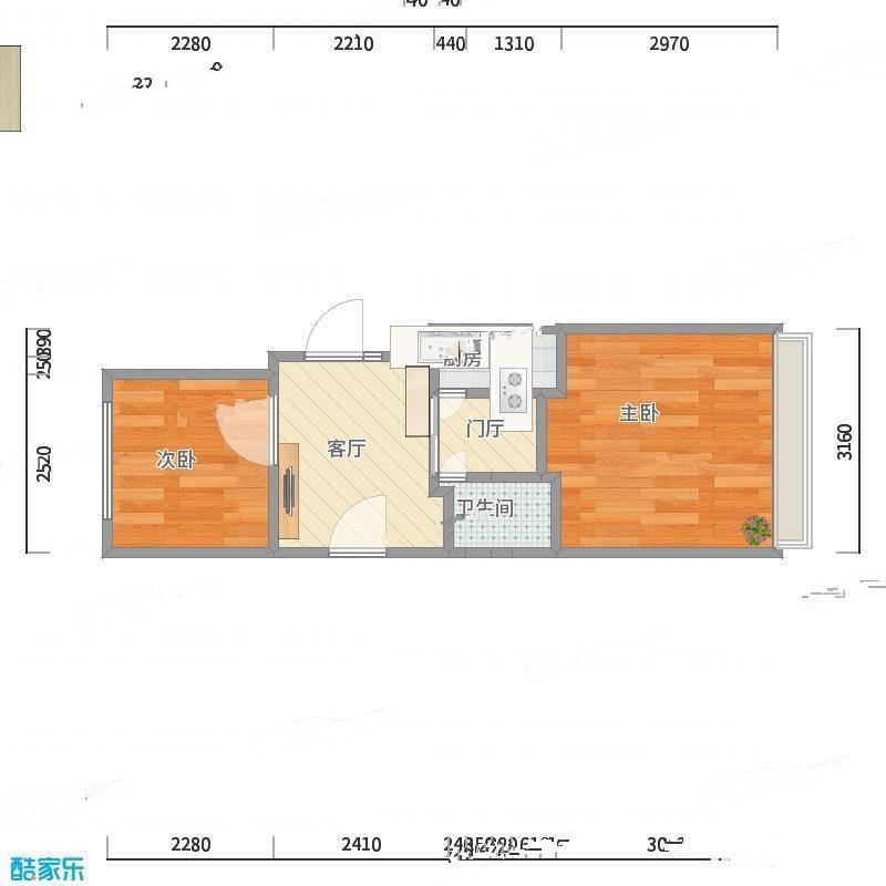 安华里2室0厅0卫33㎡户型图