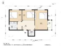 马家堡东里小区3室1厅1卫68㎡户型图